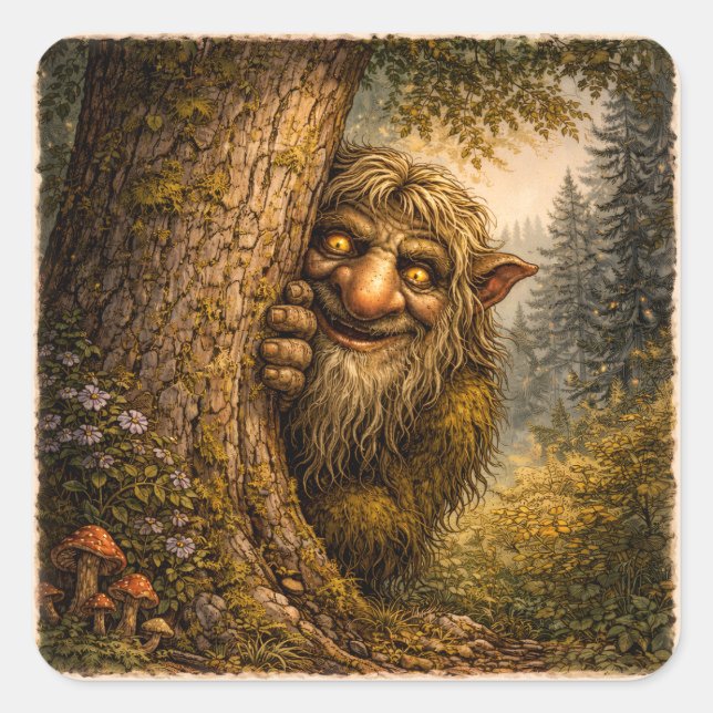 Troll Norueguês Espiando, Adesivos (Frente)