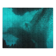 Trombose de Deep - Diver & Fish School Ocean