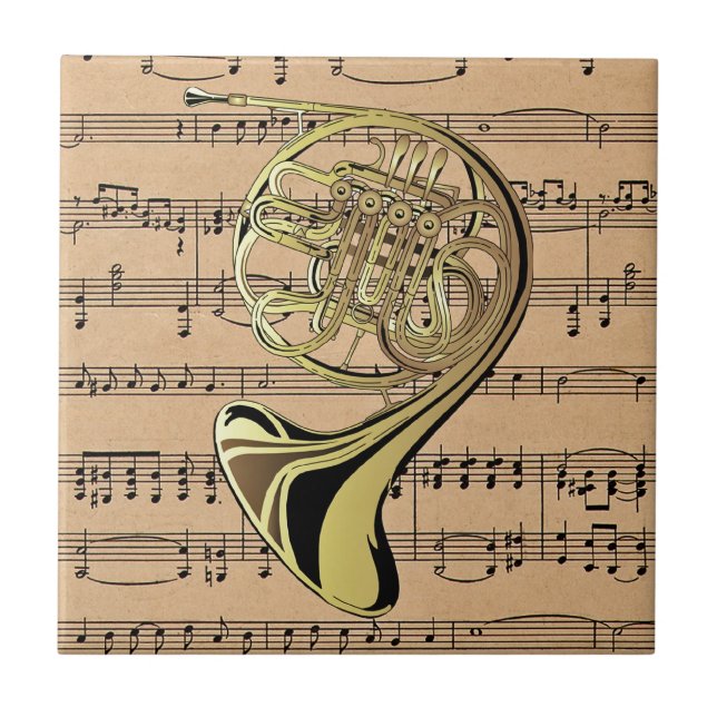 Trompa ~ Com Fundo de Partitura (Frente)