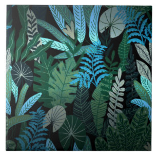 Tropical Aloha Exótica da Selva Azul à Noite