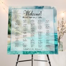 Tropical Beach Alphabetical Wedding Seating Chart