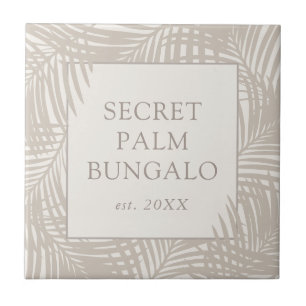 Tropical Beach House Taupe Palm Patterno