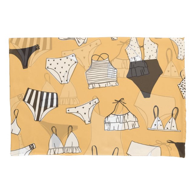 Tropical Bikini: Padrão de Verão Desenhado à Mão (Frente)