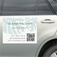 Tropical Botânica Monstera Leaf QR Code Business