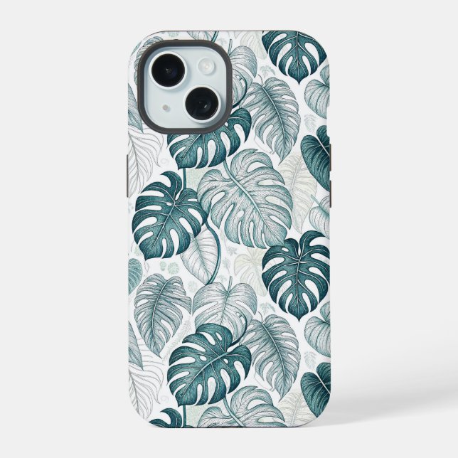 Tropical Botanical Green Monsteras (Verso)