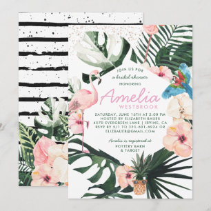 Tropical Chic Convite de Chá de Noiva Floral