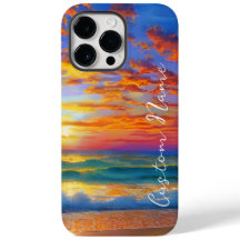 Tropical Clear Ocean Sunset com Nome Personalizado