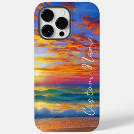 Tropical Clear Ocean Sunset com Nome Personalizado