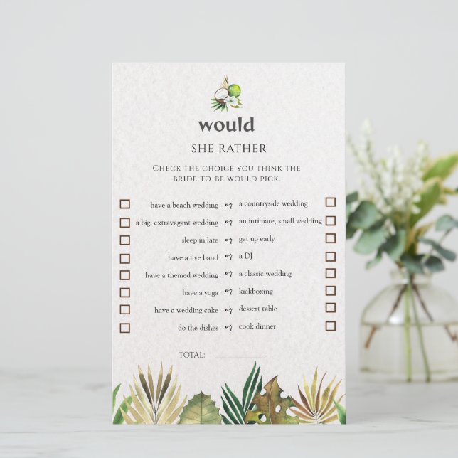 Tropical Ela Quer Preferencialmente Cartão De Jogo (Em pé/Frente)