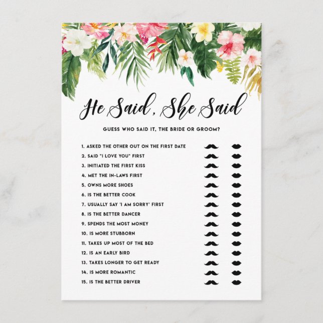 Tropical Ele Disse Que Ela Disse Noiva ou Cartão D (Frente)