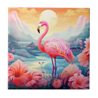 Tropical Flamingo com Flores-76280