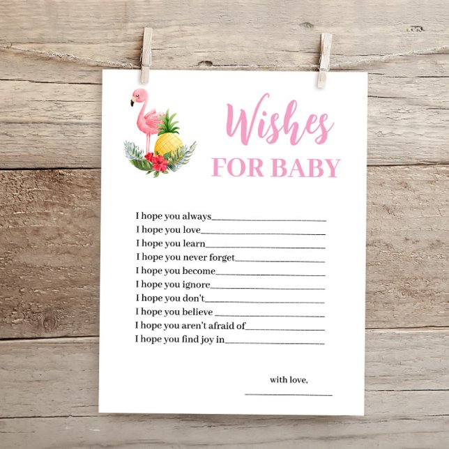 Tropical Flamingo deseja cartão de Chá de fraldas (Criador carregado)