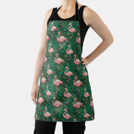 Tropical Flamingo Pattern Apron