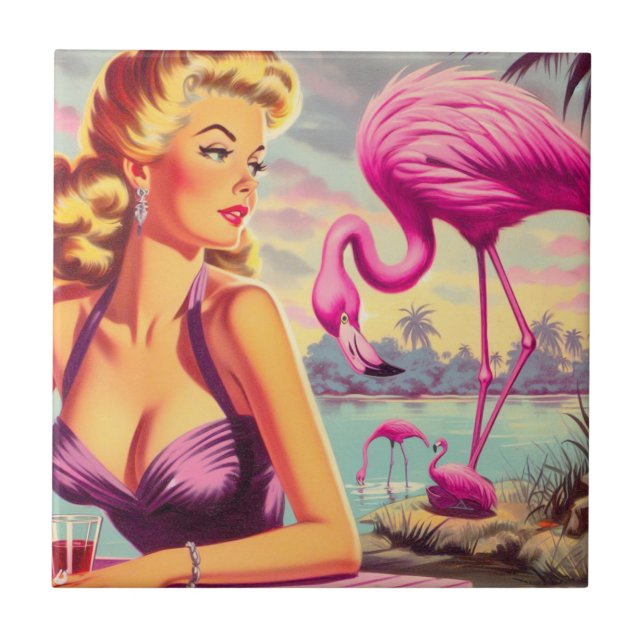 Tropical Flamingo Pin-up (Frente)