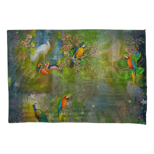 Tropical Flora Paradise at Sunset Pillow Case (Frente)