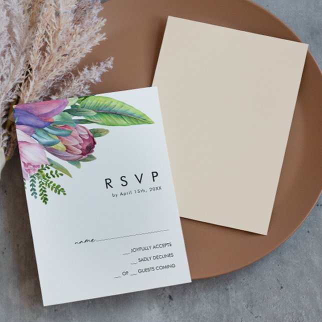 Tropical Floral Colorida | Placa Peach RSVP (Criador carregado)