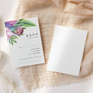 Tropical Floral Colorida   Placa RSVP de Solicita