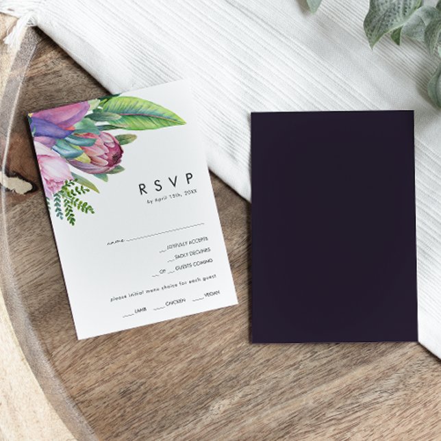 Tropical Floral Colorida | RSVP de Escolha do Menu (Criador carregado)