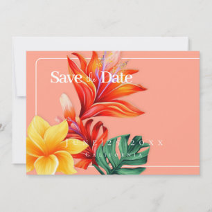 Tropical floral Flat Salva O Cartão De Data