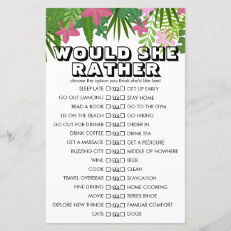 Tropical Floral Personalizável Ela Teria Um Jogo D