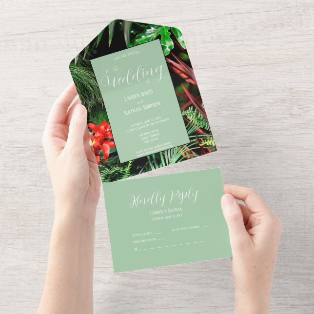 Tropical Floral, Terrenas, Moderna, Casamento (Aba destacável)