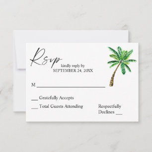 Tropical Havaiana Floral & Palm Tree RSVP Sem Refe
