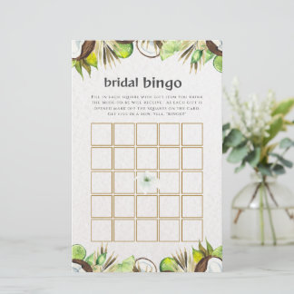 Tropical Hawaiian Floral chá de panela bingo
