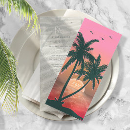 Tropical Isle Sunrise Wedding Menu Rosa ID581