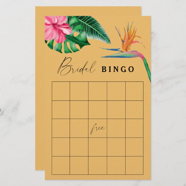 Tropical - jogo de bingo Chá de panela (Frente/Verso)