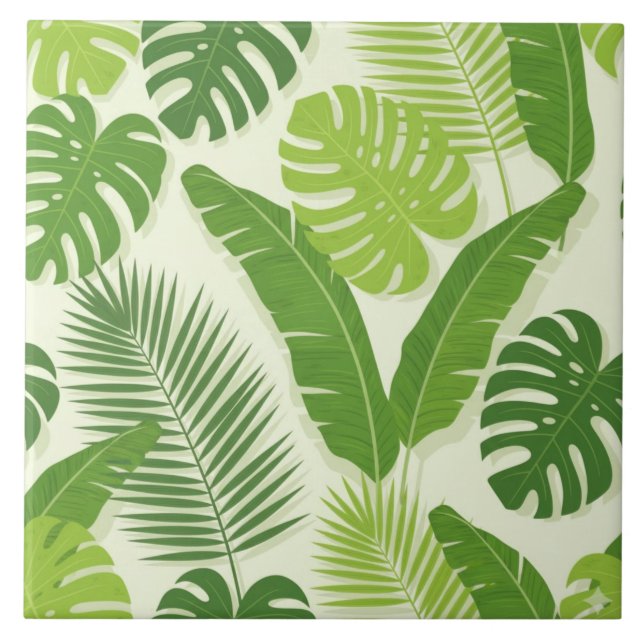 Tropical Leaves & Monstera Seamless Pattern (Frente)