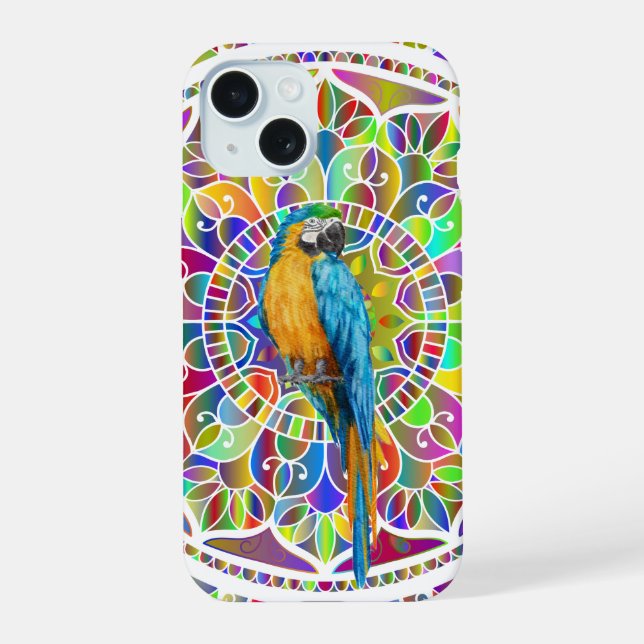 Tropical Mosaic – Blue & Gold Macaw Mandala (Verso)