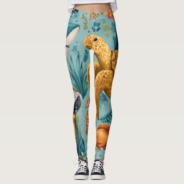 Tropical Palm Leggings (Frente)