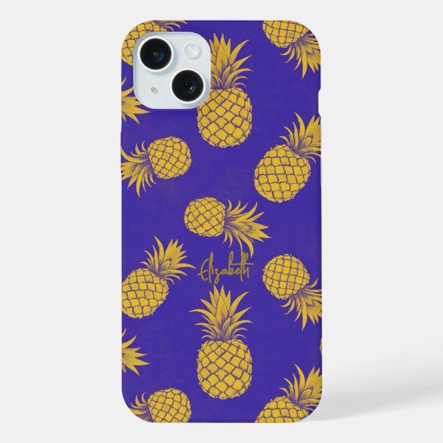 Tropical Pineapple with Name – Watercolor Style (Verso)