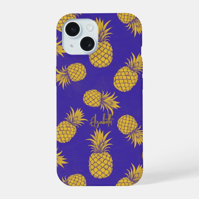Tropical Pineapple with Name – Watercolor Style (Verso)