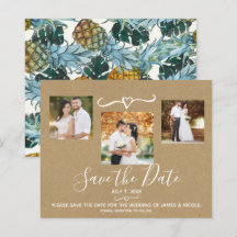 Tropical Pinhas Casamento Foto Salvar a Data