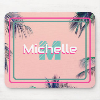 Tropical Pink Nome e Inicial do Mousepad