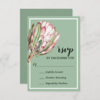 Tropical Protea Holiday Christmas Party RSVP Card