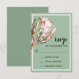 Tropical Protea Holiday Christmas Party RSVP Card