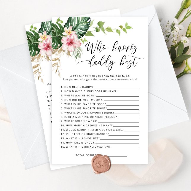 Tropical Quem sabe o melhor jogo de chá de fraldas (Criador carregado)