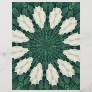 Tropical Sacramento Green e Silver Leaf Mandala.