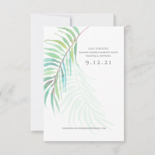 Tropical Save the Date Beach Weding Cartão com fo