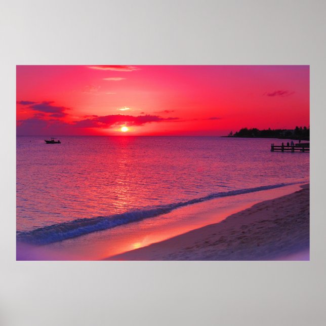 Tropical Sunset Beach Large Wall Poster (Frente)