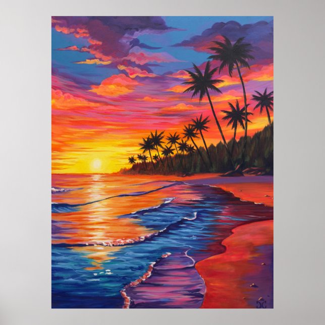 Tropical Sunset Poster (Frente)