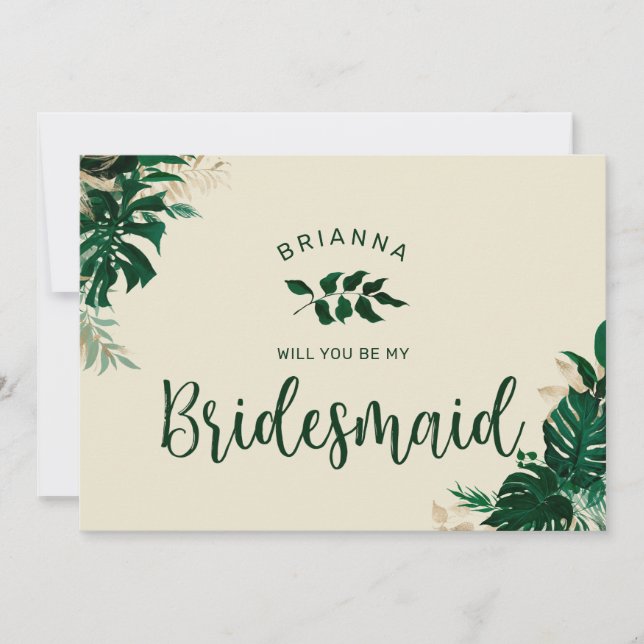 Tropical Você Será Minha Proposta De Bridesmaid? (Frente)