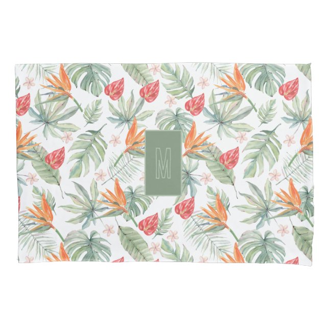 Tropics Flower Foliage Fantasy com Monograma (Frente)