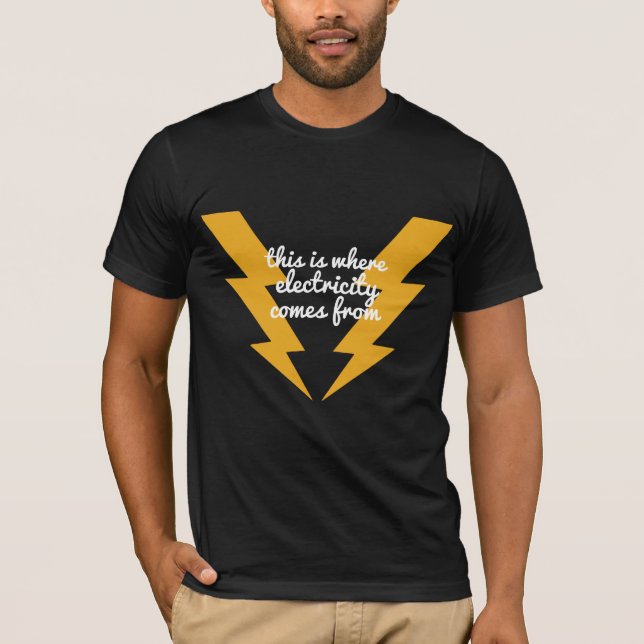 Trovão e Camisa de Luz Engraçadas | T-shirt de alg (Frente)