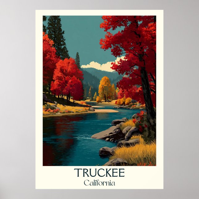 Truckee California Art Impressão | Montanha russa (Frente)