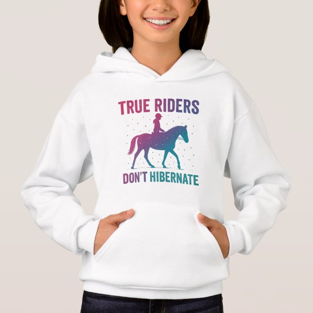 True Riders Don’t Hibernate Hoodie – Grit & Glory  (Frente)