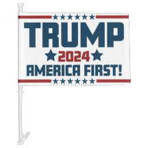 Trump 2024 America First Car Flag