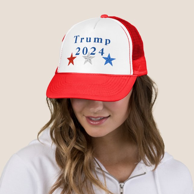Trump 2024 Boné Vermelho, Branco E Azul De Basebal (In Situ)